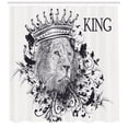 thumbnail image 3 of Ambesonne King Shower Curtain, Reign of the Jungle Lion, 69"Wx75"L, White and Black, 3 of 3