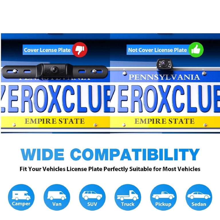 ZEROXCLUB B2 License Plate Backup Camera, 720P Night Vision photo 4