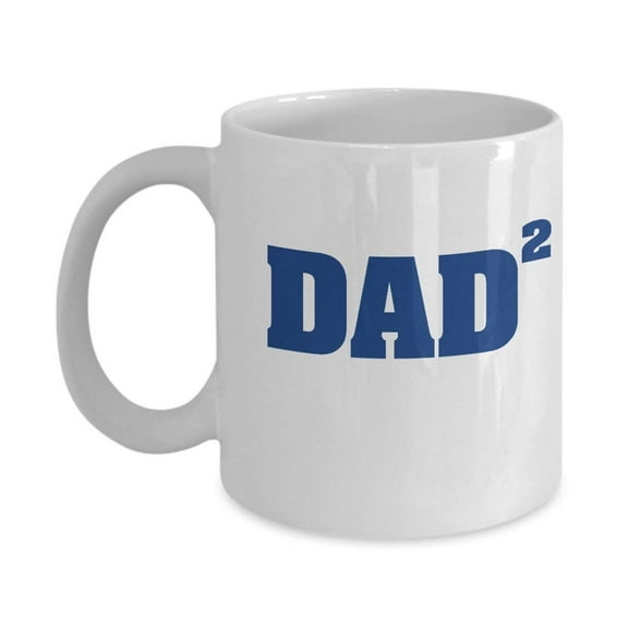 Dad Squared Coffee & Tea Gift Mug, Best Fathers Day Gifts from Daughter or Son, Ideas & Party Supplies for Men