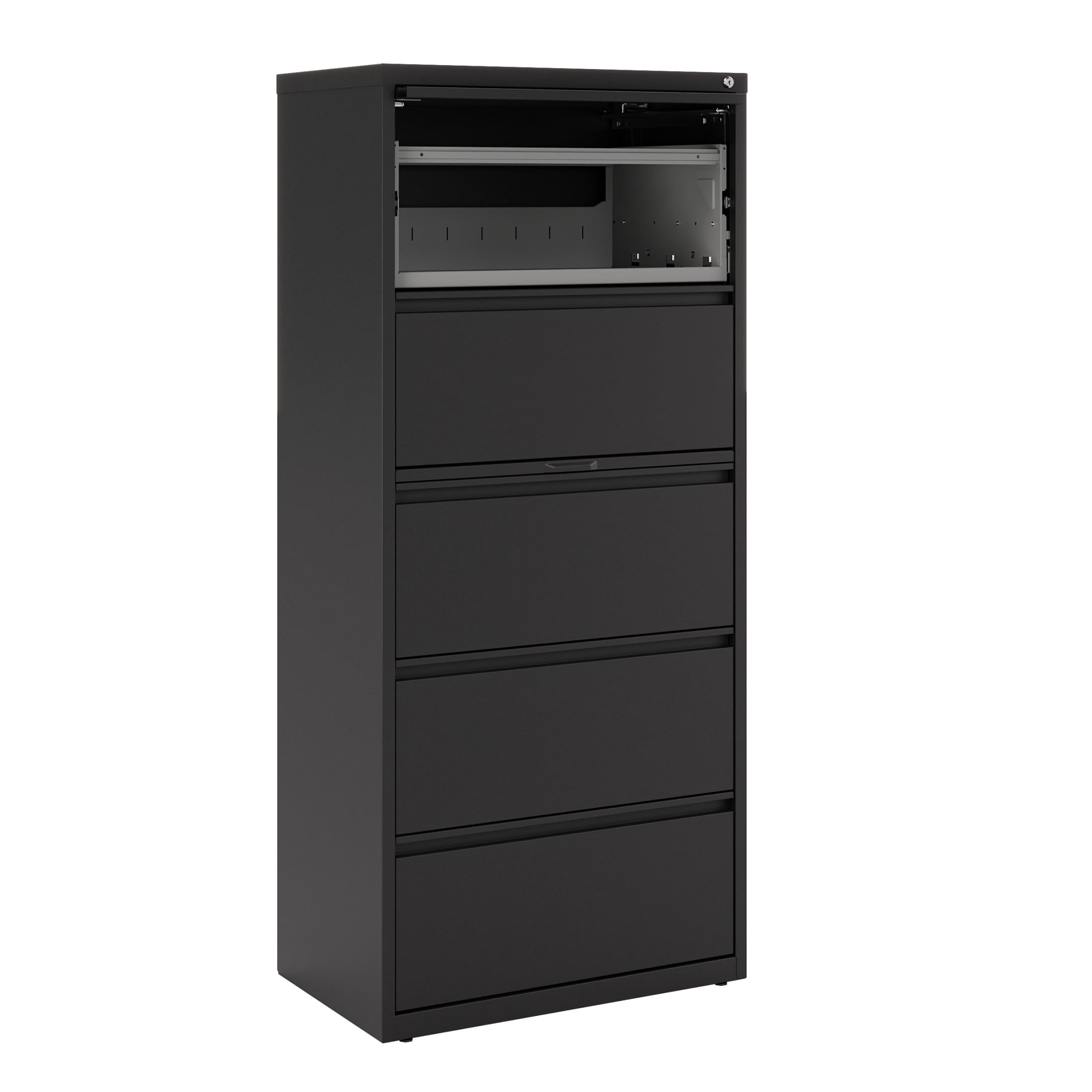 Hirsh 30 inch Wide 5 Drawer Metal Lateral File Cabinet for Home and Office, Holds Letter, Legal and A4 Hanging Folders, Black