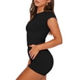 thumbnail image 3 of Conjunto de descanso Sampeel de 2 piezas, verano, corte ajustado, negro, talla S, 3 of 4