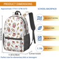thumbnail image 3 of Baseballs and Snacks White Pattern 17" Waterproof Oxford School Backpacks for Teens, S-Shape Padded Straps, for School, Travel, Hiking, Camping, 3 of 3