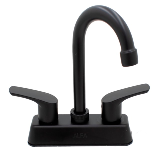 Mezcladora Lavabo Alfa Cuerpo Laton Negro Mate Maneral Pato