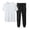 White, variant on Men‘s Summer Running Set Workout Set For Men Gym Outfits For Men Sport Short Sleeve T-Shirt And Jogger Pants Breathable Mesh Casual Athletic Soft Lightweight Daily Sports Wear