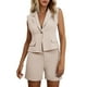 thumbnail image 1 of Conjunto de falda y chaqueta para mujer con cuello en V y bolsillos: elegante para primavera-verano, informal/trabajo, lavable a mano/a máquina (S-XXL), 1 of 6