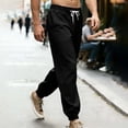 thumbnail image 2 of Men's Jogger Pants Elastic Waist Drawstring Sweatpants Tapered Fit Lightweight Outdoor Trousers with Pockets, 2 of 8