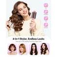 thumbnail image 2 of Dual Voltage Travel Blow Dryer Brush, Bopcal Mini Hair Dryer Brush with Auto 100–240V, EU/UK Plug Ready, 4 in 1 Compact Hot Air Brush, Lightweight & Ionic, Pink, 2 of 8