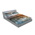 thumbnail image 2 of Ambesonne Colorful Fitted Sheet & Pillow Sham Set, Boho Sunset, Full, Multicolor, 2 of 2