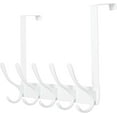 thumbnail image 1 of Over The Door Rack, 5 Door Hanger Hooks for Clothes Towels Coat, Over The Door Coat Rack ( hite), 1 of 5
