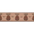 thumbnail image 2 of Papier Peint Sépia Vintage Ananas Brun Bord Rétro, Rouleau 15' x 6,5'', 2 of 3