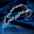 thumbnail image 7 of MIALLO Bridal Hair Vine Silver Double Row Marquise Rhinestones Bendable Headband Women Wedding Tiara Party Decoration, 7 of 7