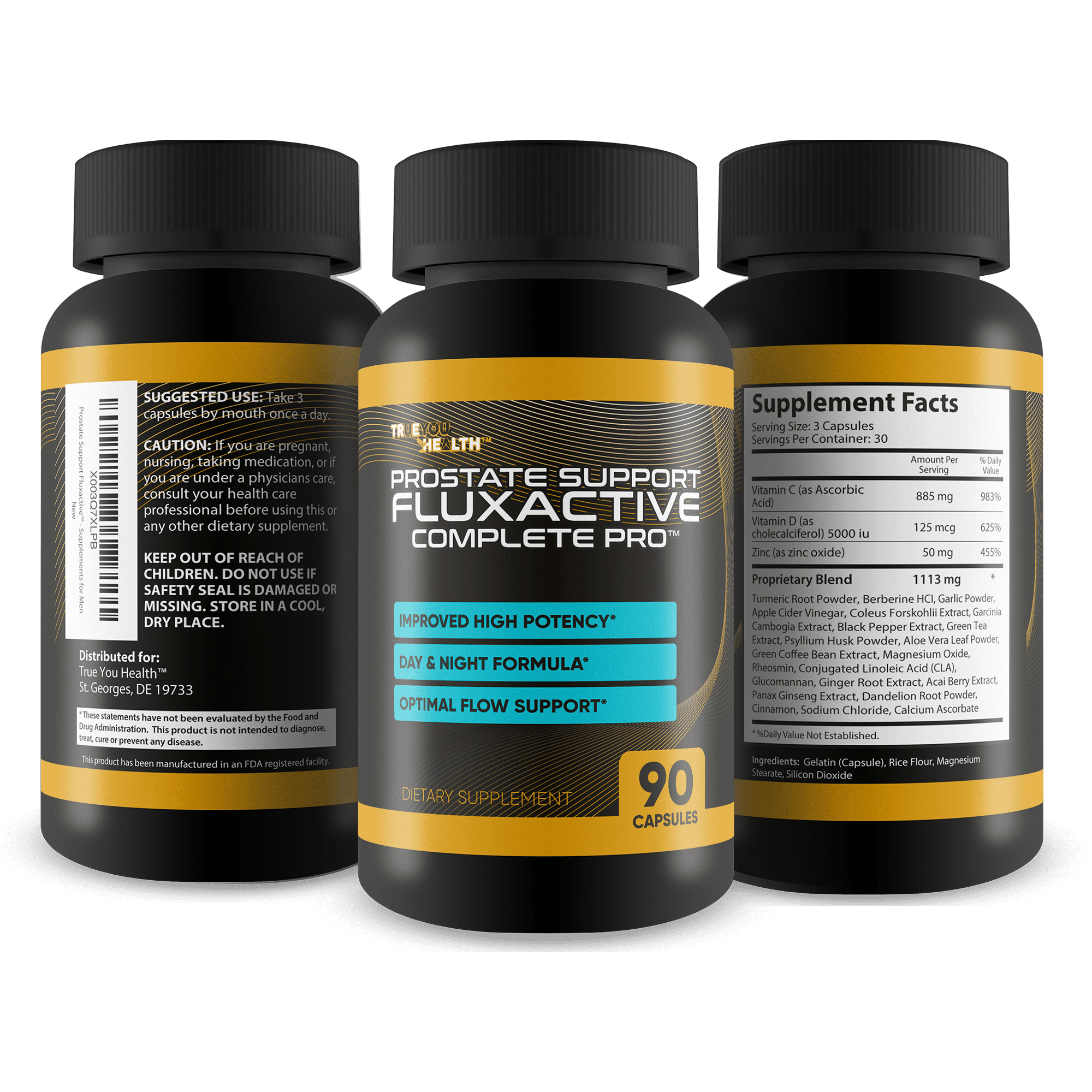 Prostate Support Fluxactive Complete Pro - Premium Prostate Formula with Panax Ginseng – Promote T Prostate Health for Men’s Health & Wellness - Aid Blood Flow Stamina - Prostate Supplements for Men