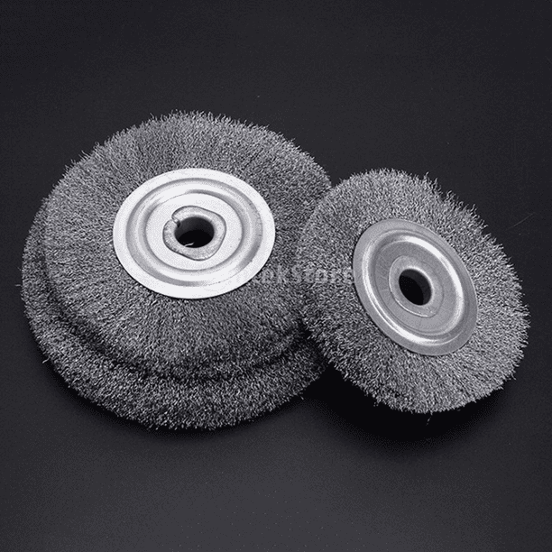 Cepillo plano con rueda abrasiva de hilo de acero inoxidable para herramienta de pulido rotativa 100x16mm (0.15mm de diámetro de alambre)