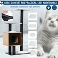 thumbnail image 2 of PawHut 47" Wood Cat Tree, Cat Condo Tower with Scratching Post, Toy Ball, Black, 2 of 9