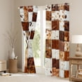thumbnail image 3 of Homewish Retro Cattle Hide Blackout Curtains Set of 2 (52x84 Each),Country Farmhouse Lodge Window Curtains,Brown Beige White Curtains and Drapes For Teens,Super Cozy Room Decor, 3 of 6