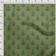 thumbnail image 3 of oneOone Cotton Silk Light Green Fabric Leaves & Paisley Block Quilting Supplies Print Sewing Fabric By The Yard 42 Inches, 3 of 4