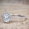 thumbnail image 2 of 1.25 Carat Solitiare Wedding Ring Oval Cut Moissanite Diamond With 18K White Gold Plating, 2 of 2
