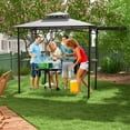 thumbnail image 4 of Gymax 11 x 5 FT Grill BBQ Gazebo w/ Side Awning Double-Tiered Top 2 Side Shelves, 4 of 10