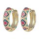thumbnail image 1 of Pendientes colgantes de esmalte color caramelo con forma de V estereopscópica y diseño geométrico, SHED248-Rojo, 1 of 5