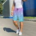 thumbnail image 7 of Kdxio Multicolor Glitter Print Mens Sleep Shorts Bottoms Soft Comfy Pajama Wear Pants with Drawstring Pockets, 7 of 7