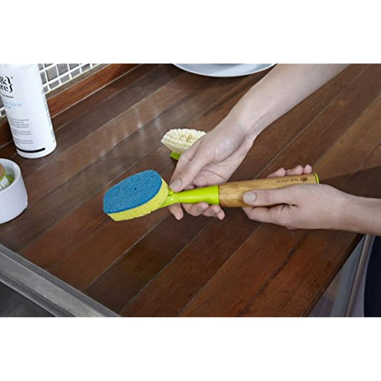 MR.SIGA Dish Soap Dispenser & Holder, Bamboo Dish Brush with Soap