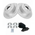thumbnail image 2 of TRQ Rear Performance Brake Pad & Rotor Kit Brake Pads Brake Rotors Set Ceramic Premium G-Coated Fits Select 2000-2004 Toyota Avalon, 2 of 6
