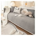 thumbnail image 7 of Thicken Plush Sofa Cover Solid Color Winter Universal Sofa Towel Anti-slip Combination Couch Cushion Slipcovers for Living Room, 7 of 7