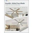 thumbnail image 5 of Zardon 65in Ceiling Fans with Light & Remote Control, Large Farmhouse Ceiling Fans with Reversible 6-Speed for Indoor, Silver, 5 of 9