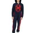 thumbnail image 6 of Spider-Man Miles Morales Men's Hooded Union Suit With Leg Hem-Medium, 6 of 8