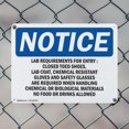 thumbnail image 5 of (2 Pack) Lab Requirements For Entry Closed Toed OSHA Notice Sign 14 Inch X 10 Inch Indoor / Outdoor Rust-Free Aluminum Metal Signs for Workplace, Workshop, and Construction Site, Made, 5 of 8