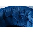 thumbnail image 5 of Swivel Barrel Chair Sofa Chair with Soft Velvet Fabric and Metal Legs, Modern Leisure Chair with Curved Back and Padded Seat, Ergonomic Design Suitable for Bedroom Office and Living Room, Navy, 5 of 7