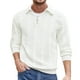 thumbnail image 2 of pstuiky Camisas para hombre de manga larga, Blusa/camiseta informal elegante a rayas de manga larga con cuello, botones y cremallera para hombre salir tops l, 2 of 9