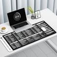 thumbnail image 2 of Excel Shortcut Keys Mouse Pad, Large Extended XL XXL Cheat Sheet Gaming Mouse Pad, Office Spreadsheet Desk Mat, Long Big Keyboard Mat, Desk Pad for Desktop, Non-Slip, Stitched, 35.4" x 15.7", Black, 2 of 7