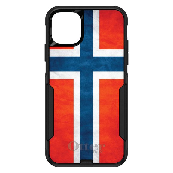 DistinctInk OtterBox Commuter Custom Case for Apple iPhone 15 (6.1" Screen) - Show Your Love of Norway - Raised Bezel Screen Guard