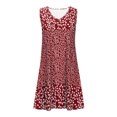 thumbnail image 5 of Uaswgudfs Sleeveless V-Neck Floral Print Midi Dress - Casual Summer Dresses for Women 2025 with Lightweight Breathable Fabric Red XL, 5 of 5