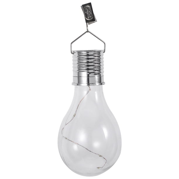 Lámpara LED colgante giratoria solar impermeable para exteriores, jardín y camping (carcasa transparente con luz multicolor)