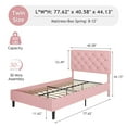 thumbnail image 7 of 4 Ever Winner Pink Upholstered Platform Twin Bed Frame with Button Tufted Headboard, 7 of 7