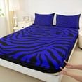 thumbnail image 3 of Feelyou Fashion Zebra Print Twin Sheet Sets, Blue Lines Abstract Twin Fitted Sheet, Teens Kids Boys Girls Flat Sheet, Ultra Soft Bedroom Decor, 3-Piece, 3 of 7