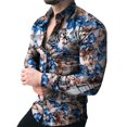 thumbnail image 1 of Innerwin Blouse Col à Revers Hauts pour Hommes Chemises à Manches Longues à Simple Boutonnage Blanc Papillon TG, 1 of 3