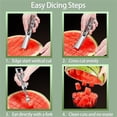 thumbnail image 3 of Cortador de sandía y tenedor 2 en 1 | Rebanador de fruta de acero inoxidable para melones y cantalupos | Utensilio de cocina y camping fácil de usar, 3 of 6