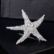thumbnail image 4 of Broche de estrella de mar con diamantes de imitación de plata, joyería de moda y glamour para mujer, 4 of 4