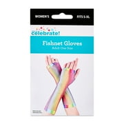 Multicolor Rainbow Fishnet Gloves, for Adult Females, One Size Fits Most, by Way To Celebrate