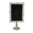 thumbnail image 5 of DecMode Set of 2 farmhouse 20 x 10 inch iron and black wood trellis design chalkboards with stand, 5 of 10