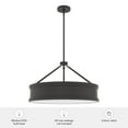 thumbnail image 7 of Hunter - Capshaw 6-light Noble Bronze, Large Pendant Light, Dimmable, Formal Style, Drum Shaped, for Bedrooms, Dining, Living Rooms - 19612, 7 of 7