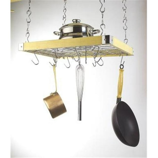 Concept Housewares PR-40293 Support de Plafond Carré en Bois Naturel 23 x 19 Support de Pot