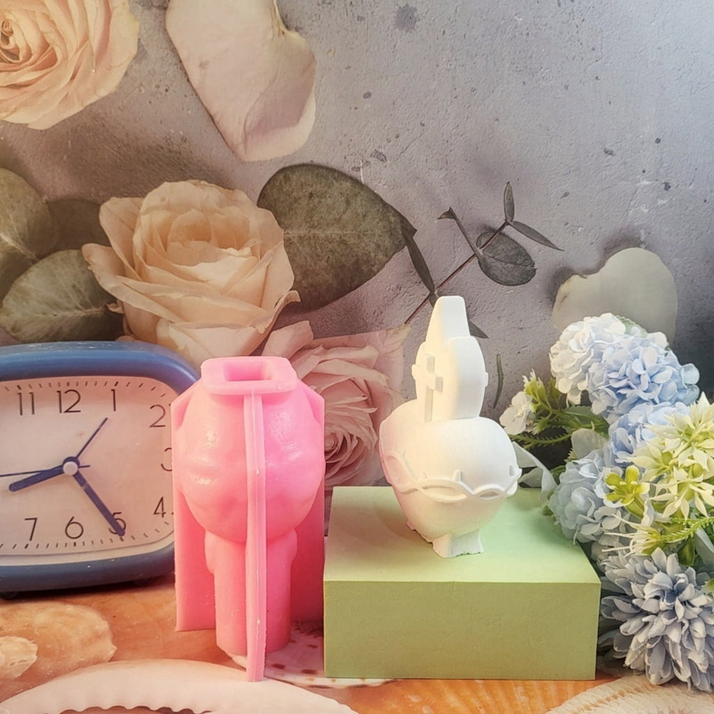 Aurgiarme Flexible Silicone Mold Candle Moulds 3D Heart Pattern Resin Mold Handmade Art Supplies Suitable for Room Decorations
