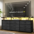 thumbnail image 4 of 9 Drawers TV Stand Dresser for 65/75/50 inch TV, Entertainment Center, 63" W Large LED TV Stand with LED Lights & Power Outlets, TV Console for Bedroom,Black, 4 of 8