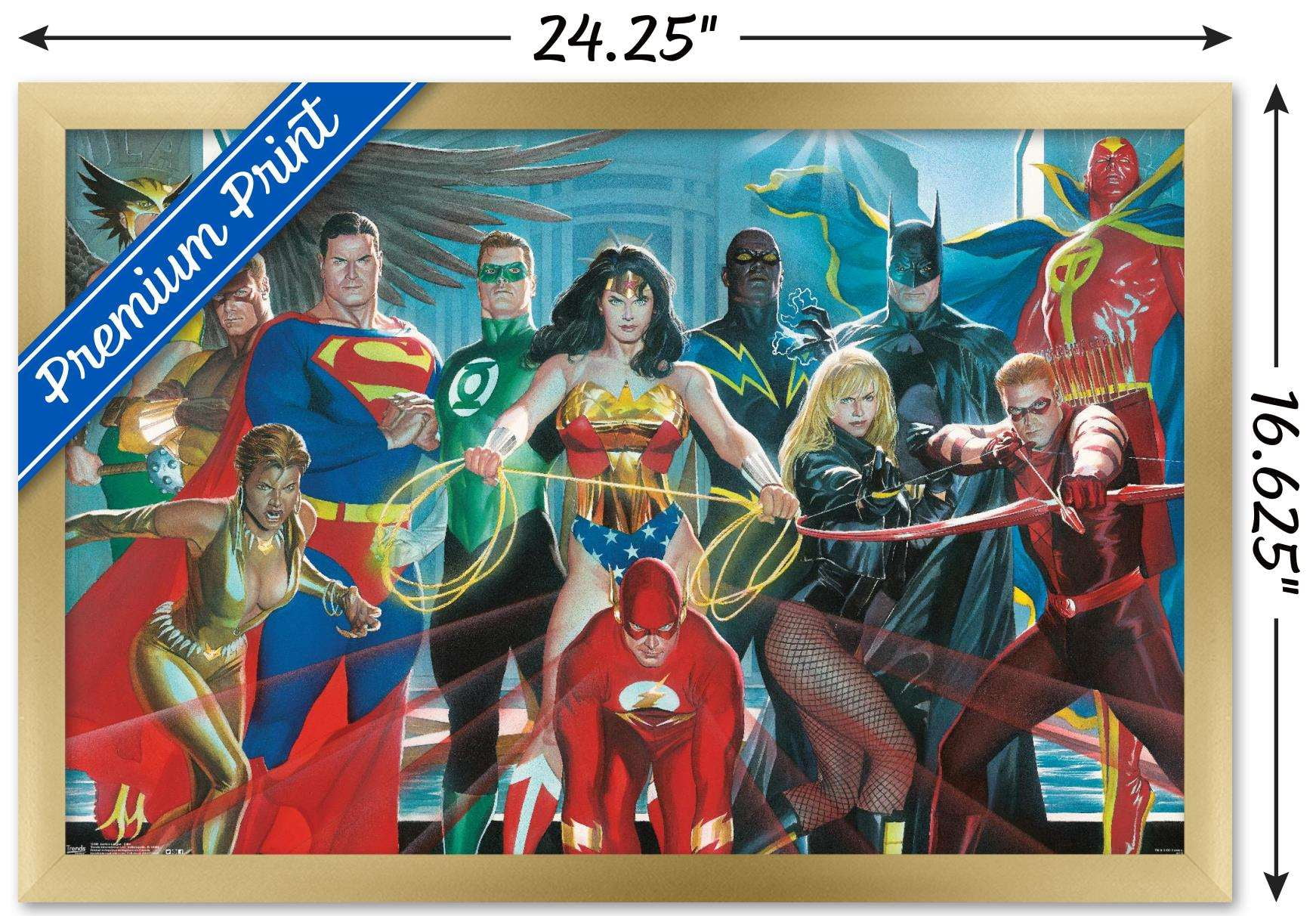 DC Comics - Justice League - Alex Ross - The Elite Wall Poster, 14.725" x 22.375", Framed