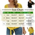 thumbnail image 2 of Guzom Womens V - neck Thin Lace Up Hollowed Out Knit Sweater Blouse for Casual and Daily Wear,Yellow,Size S, 2 of 5