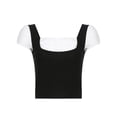 thumbnail image 6 of Qiylii Fairy Shirt for Women Long Sleeve Vintage Print Crop Top Crewneck Aesthetic Slim Blouse Tee Grunge Clothes, 6 of 9